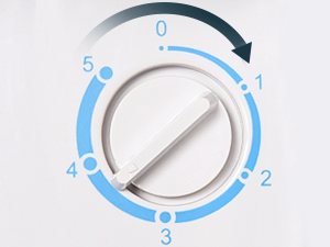 une photo d'une machine à laver avec un cercle bleu sur le cadran.