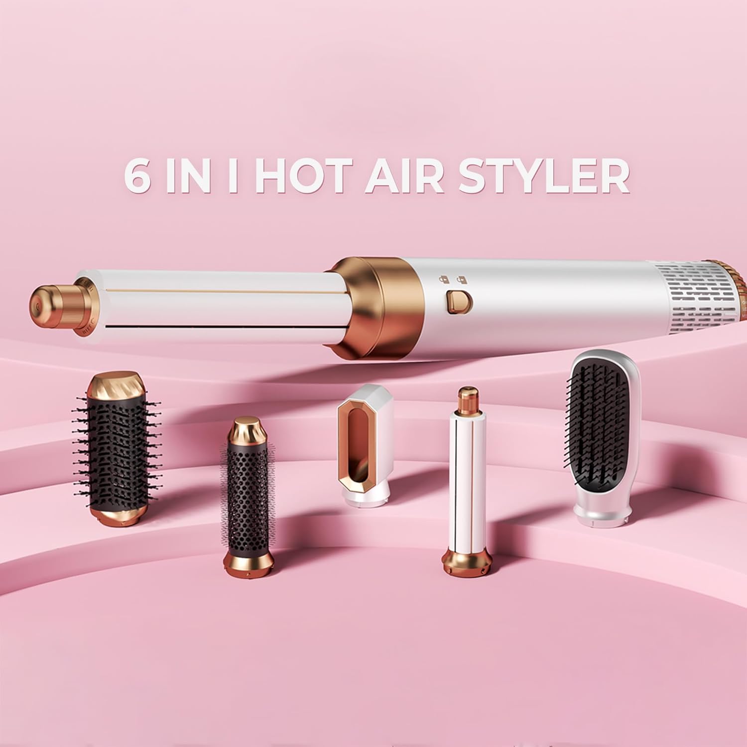 Pro Air Styler - 6 en 1, 1000W, sèche, boucle, lisse, brosse à air