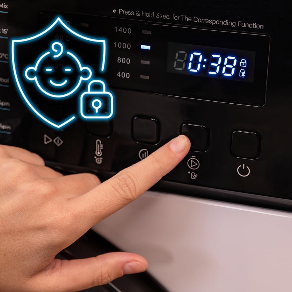 Cecotec - Bolero DressCode 7150 - 7 kg - 1400 tr/min, classe A, vapeur, Inverter Plus, sécurité enfant