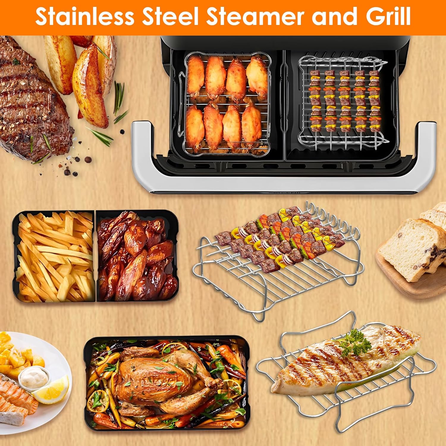 Accessoires Air Fryer - silicone réutilisable, 1x10L + 2x5L, compatible Cosori 10L