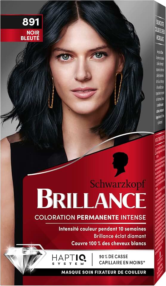 Schwarzkopf - Brillance Coloration Permanente - Eclat Diamant, couvrance cheveux blancs, soin couleur - 891