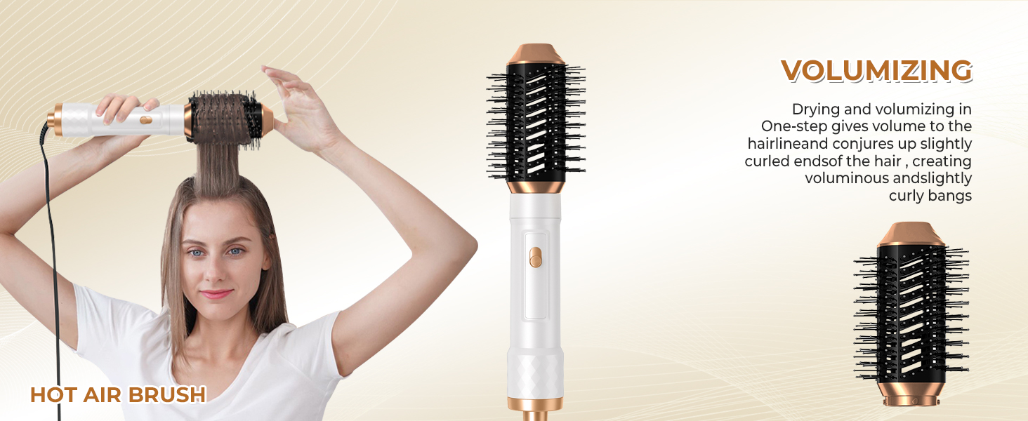avec poils. L'image montre une brosse utilisée pour donner du volume et coiffer les cheveux