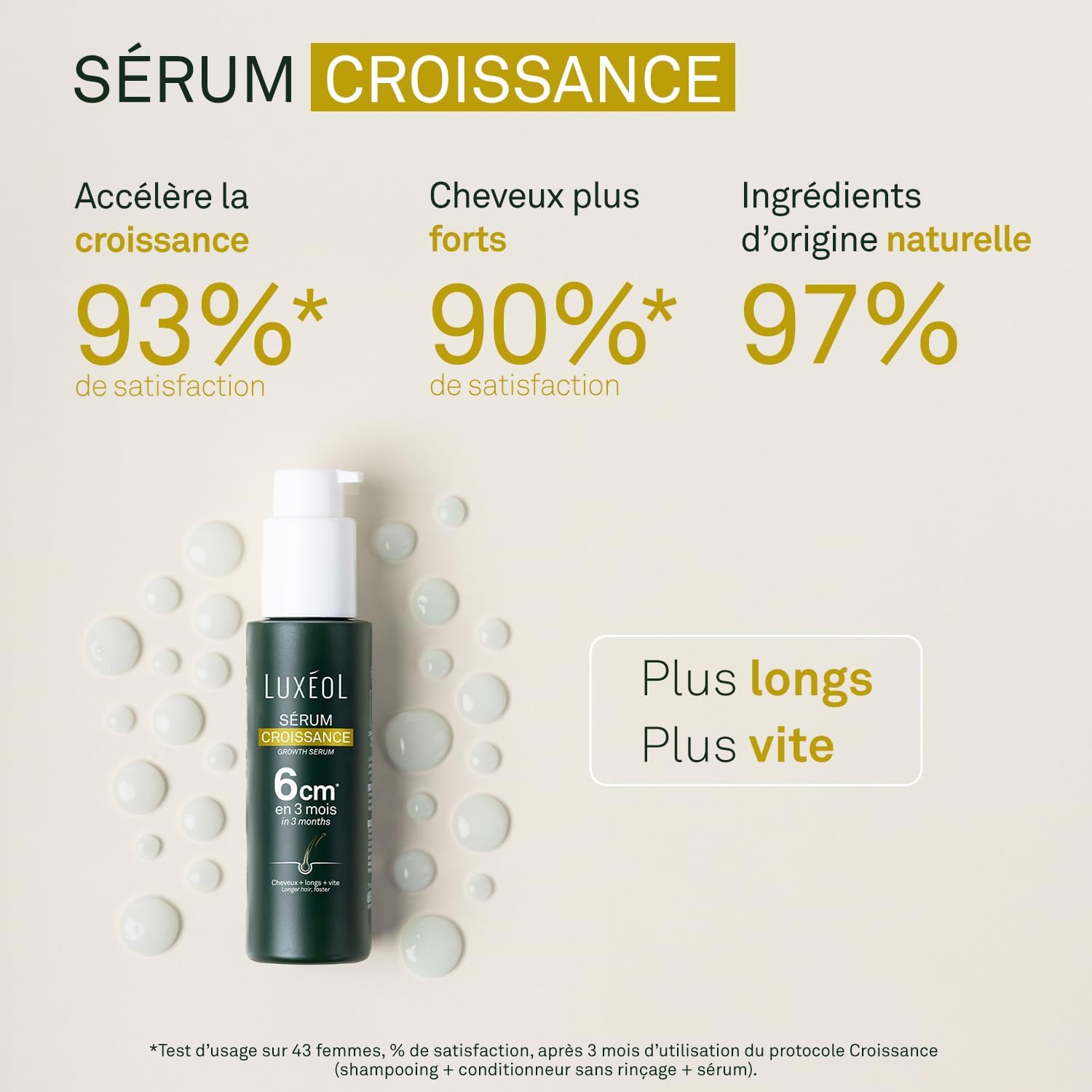 Luxeol - Sérum Croissance cheveux - 100ml - 97% naturel, sans silicone