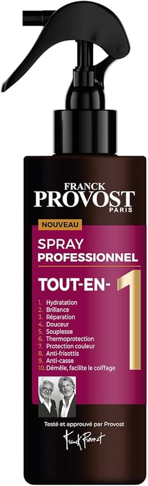 Franck Provost - Spray Tout-en-1 - 190ml - Thermoprotection, soin, hydratation, brillance