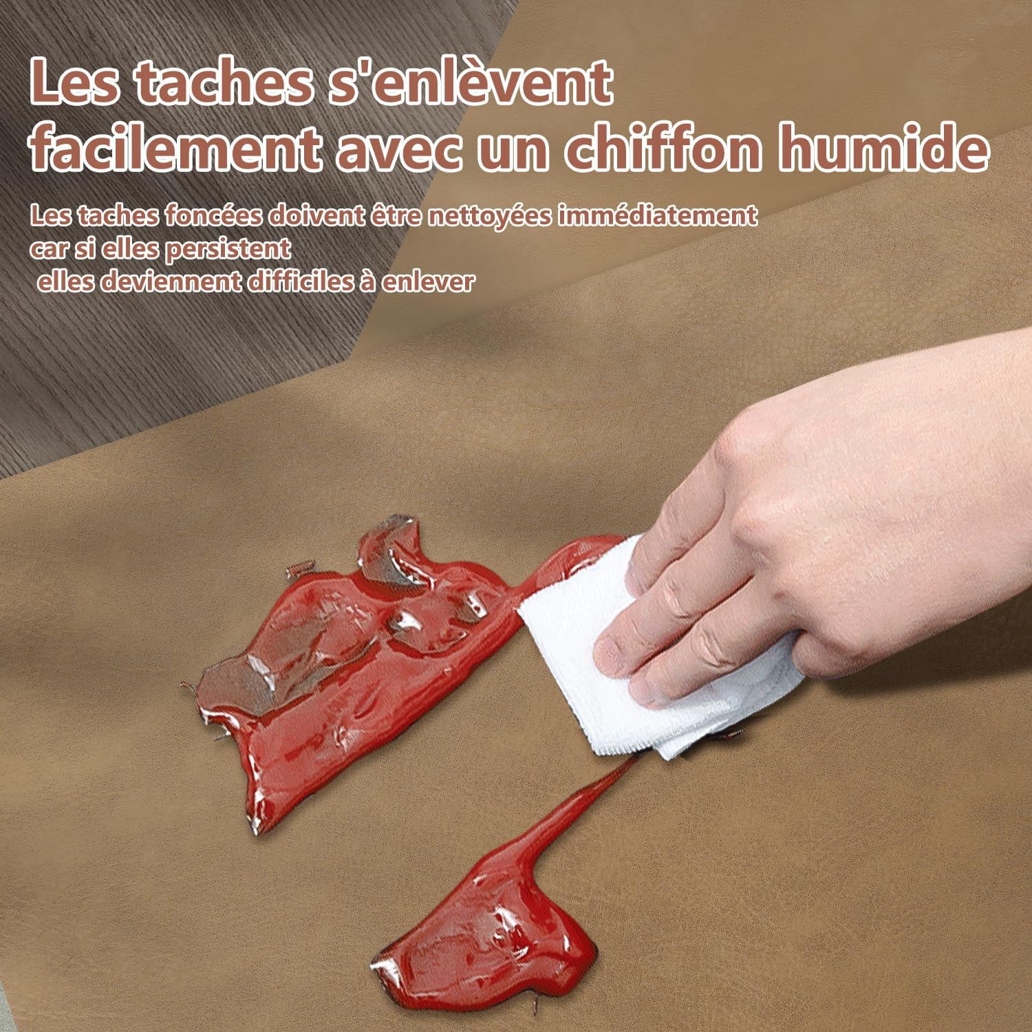 Set de table - cuir PU double face - 43x30cm - lot de 4, lavables, antidérapants, décoratifs