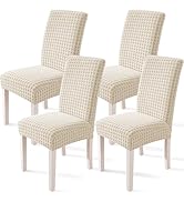 YSTELLAA Housse de Chaise 4 Pièces, Extensible Housse Chaise Salle à Manger, Universel Housse pou...
