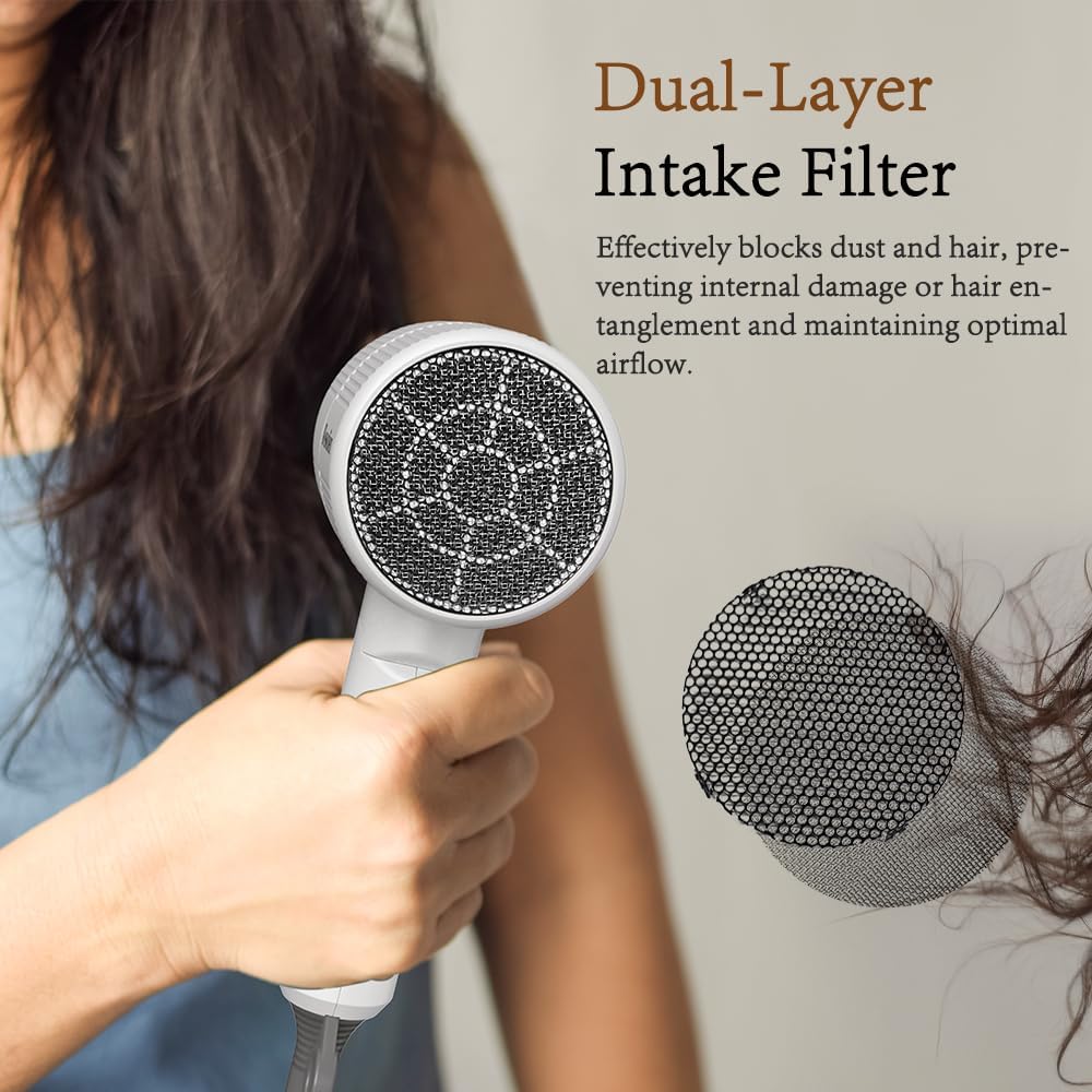 RESCIEN - Sèche-cheveux pliable série 2026 - 10x7x19cm - 2000W, ionique, 250g, concentrateur et diffuseur 2026