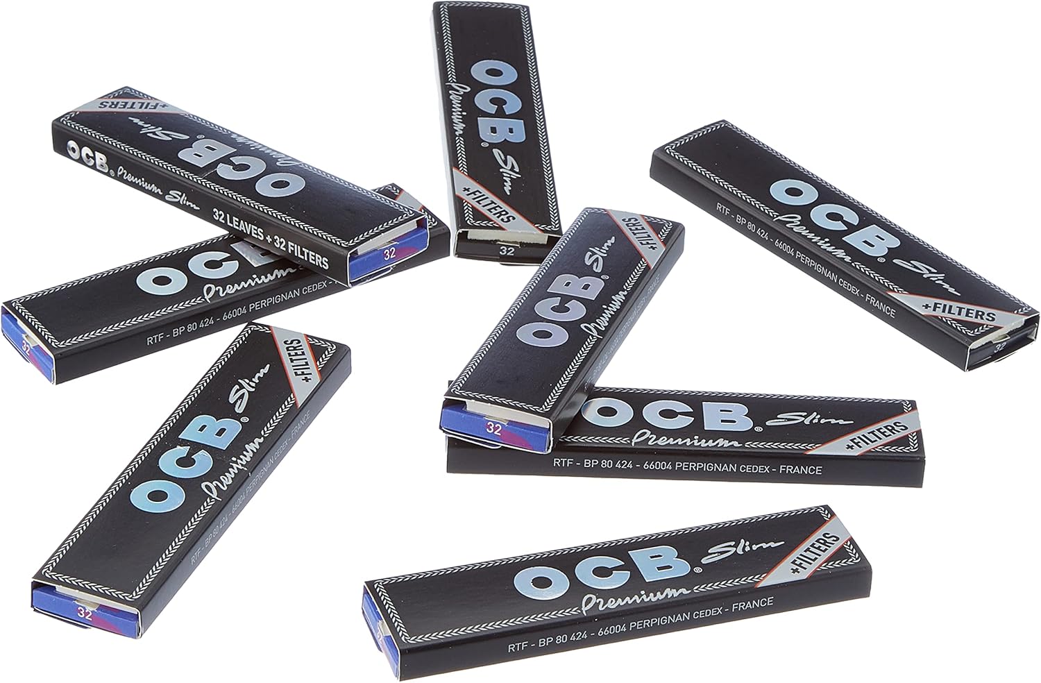 OCB - Noir Plus Long & Tips - format XL - papier noir ultra fin - 15448