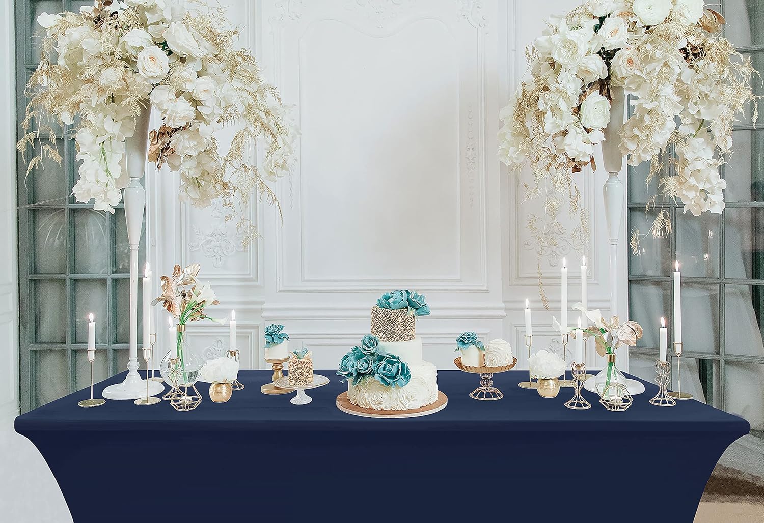 Utopia Kitchen - nappe extensible - 244 cm - polyesther spandex, lavable, infroissable, lot de 2