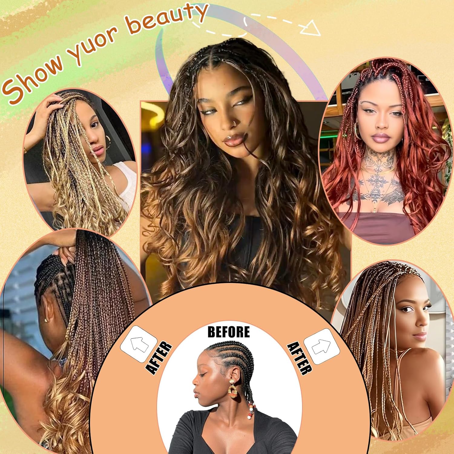 Enbeautiful - French Curl Braiding Hair 24