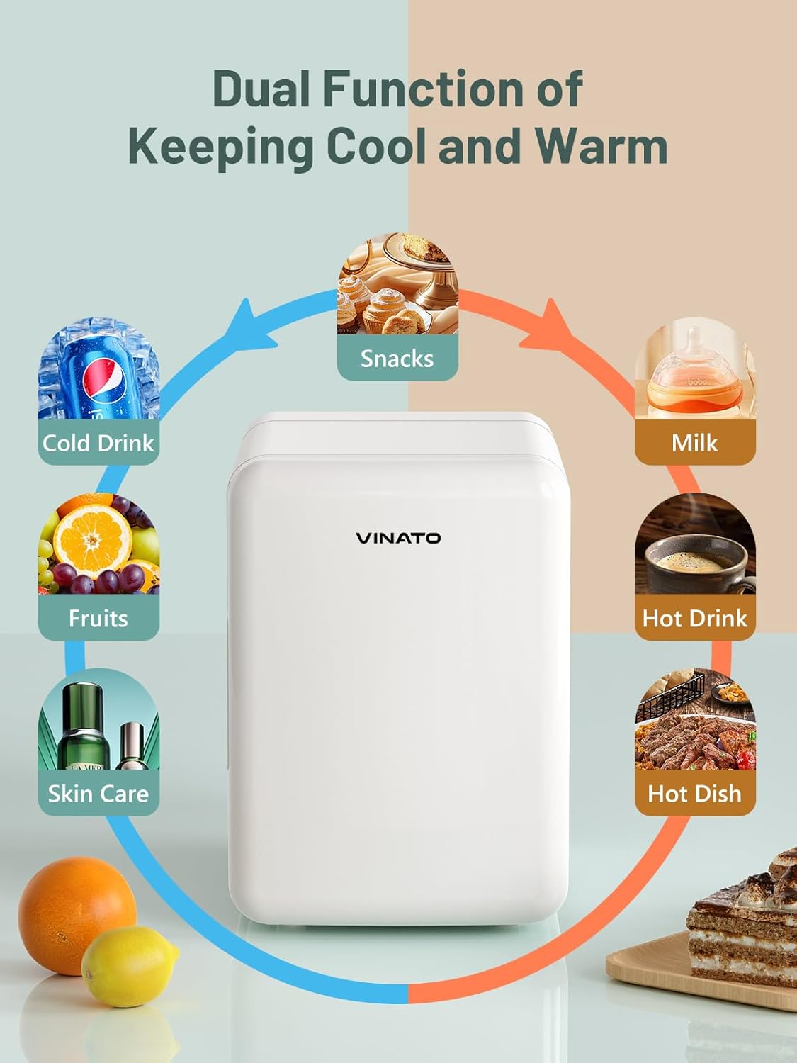 VINATO - Mini frigo 4L - compact, portable, AC/DC, chambre, voiture