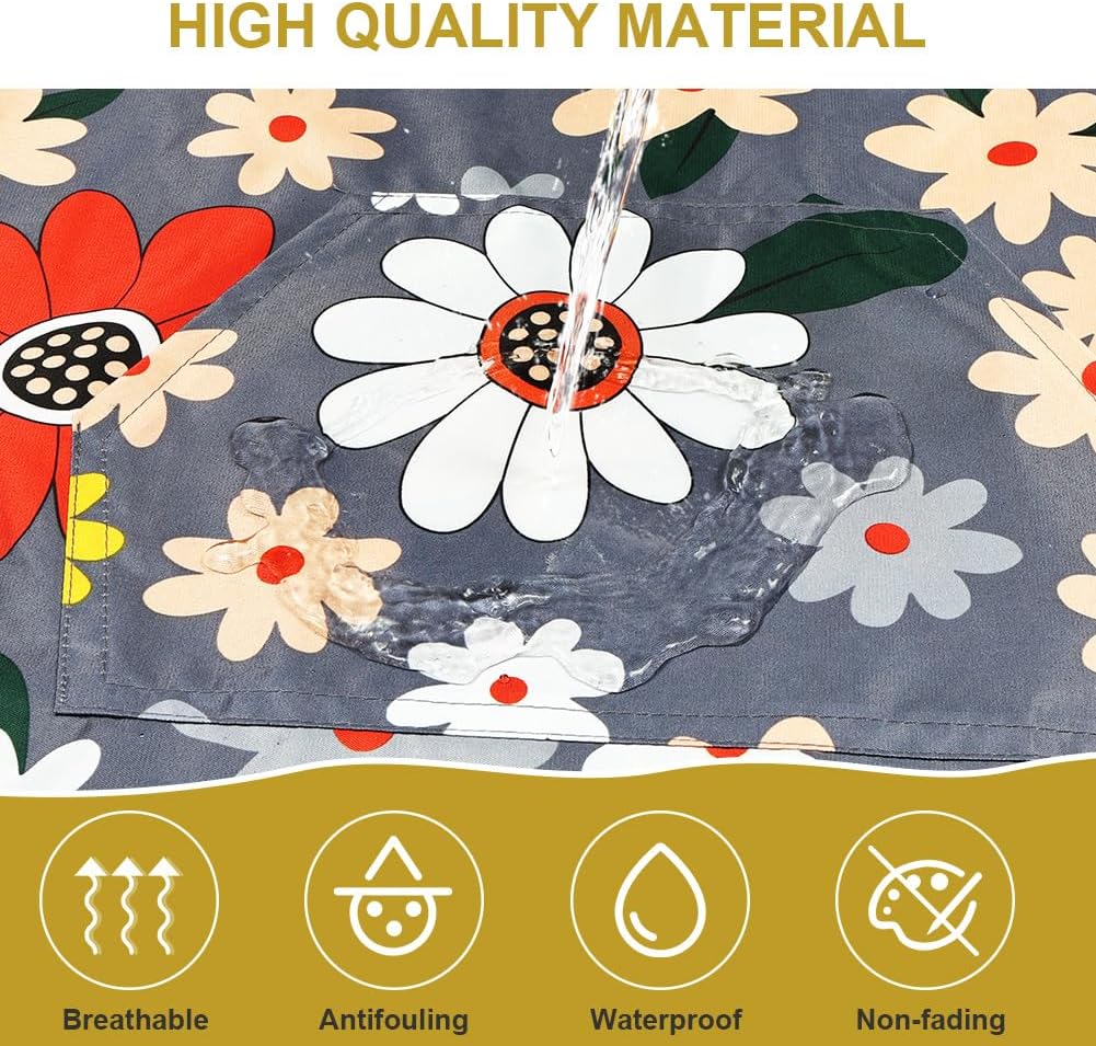 Vicloon - Tablier réglable à fleurs, étanche, avec poches, lot de 2