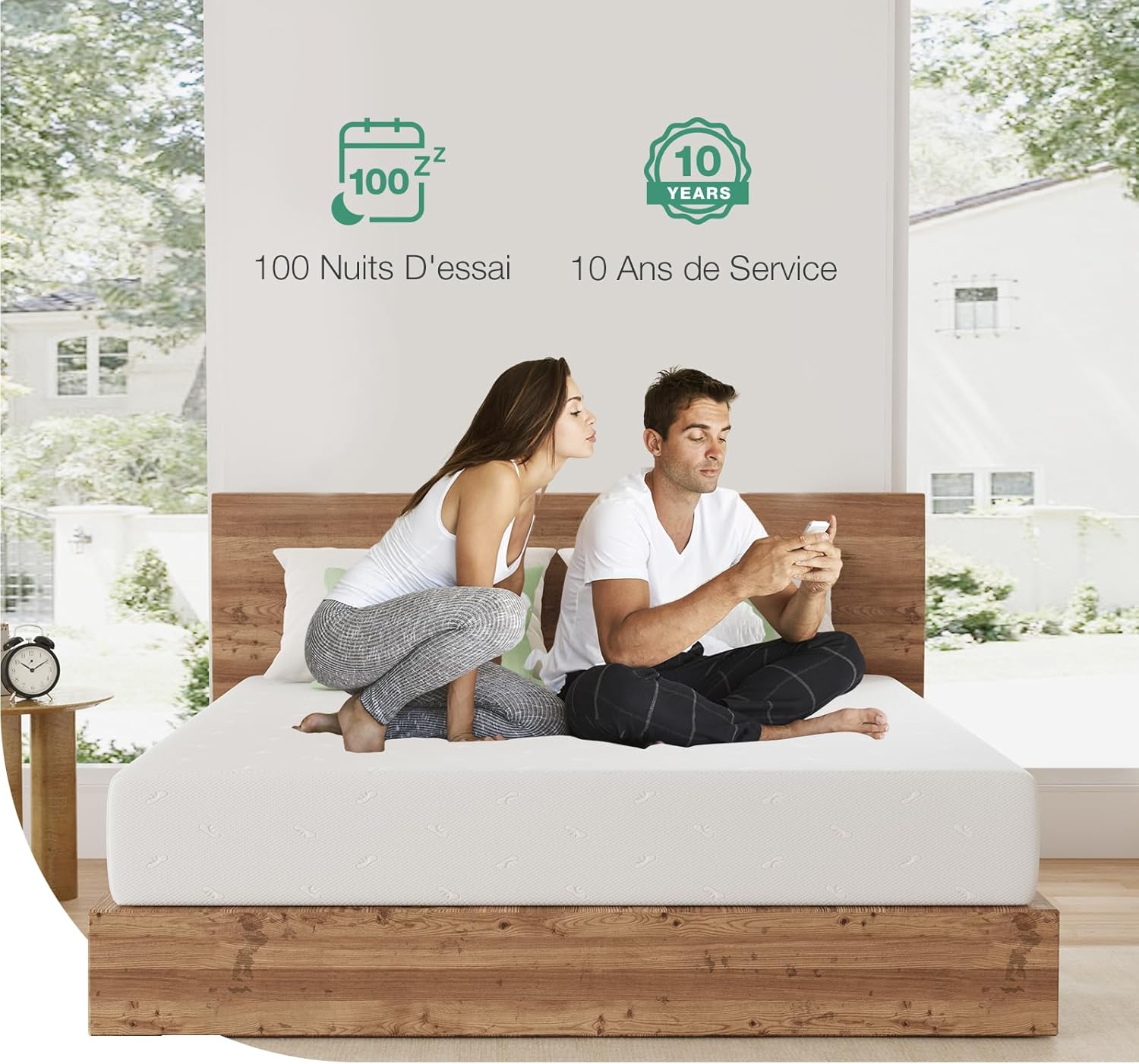 Novilla - matelas mousse froide 7 zones 90x200 cm - housse amovible 18cm