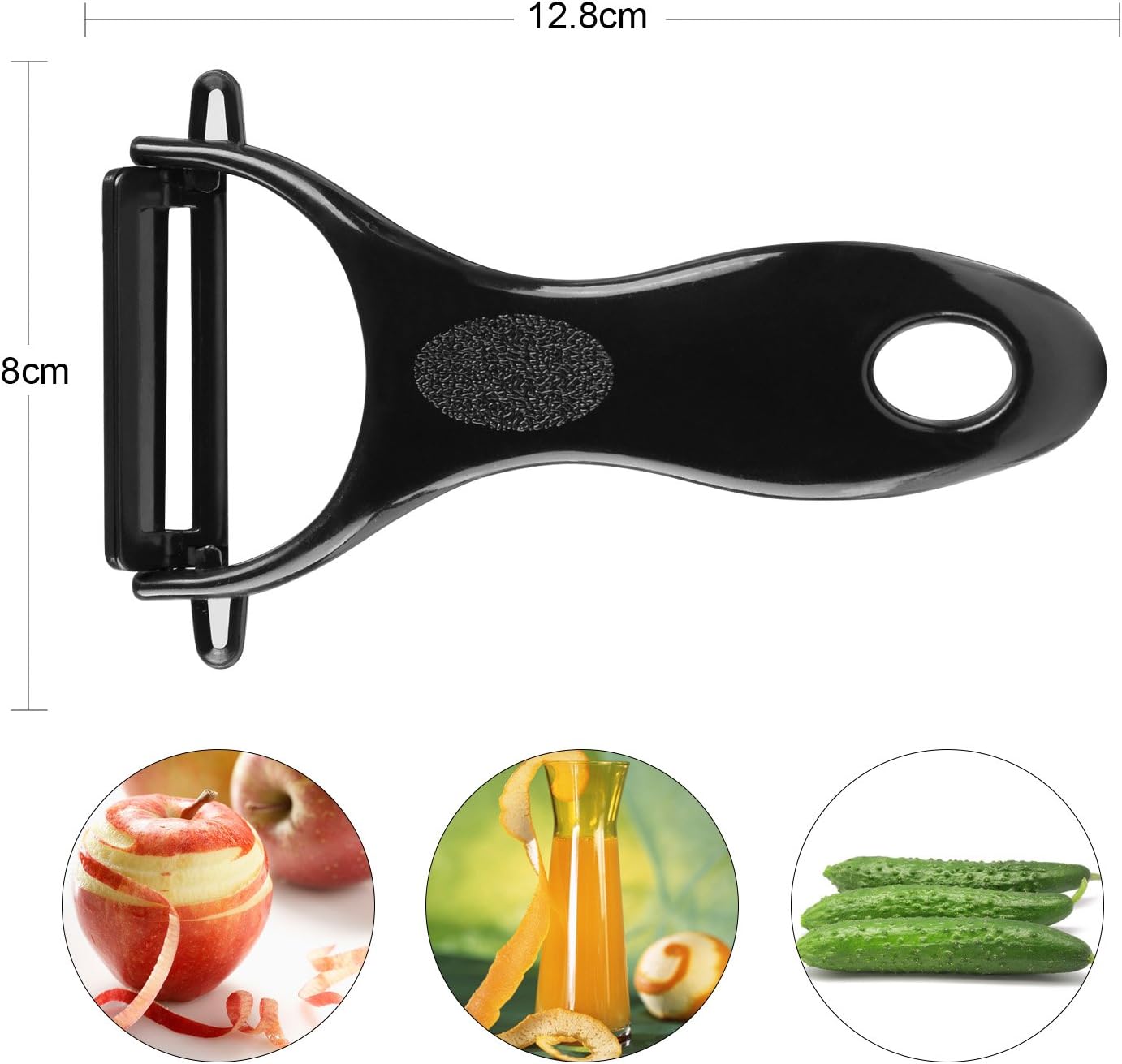 Ballery - Set de couteaux céramique 5 pièces avec éplucheur, lame 3