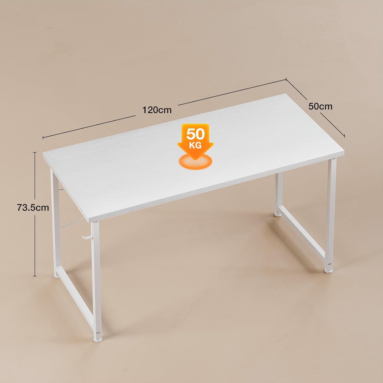 ODK - Bureau d’ordinateur série blanche - 120x48cm - table d'étude moderne