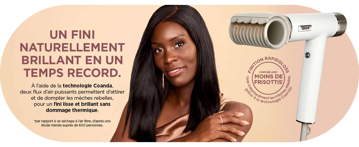 Shark SpeedStyle Sèche-cheveux &amp; Finisher RapidGloss pour cheveux lisses et ondulés, 3 stylers