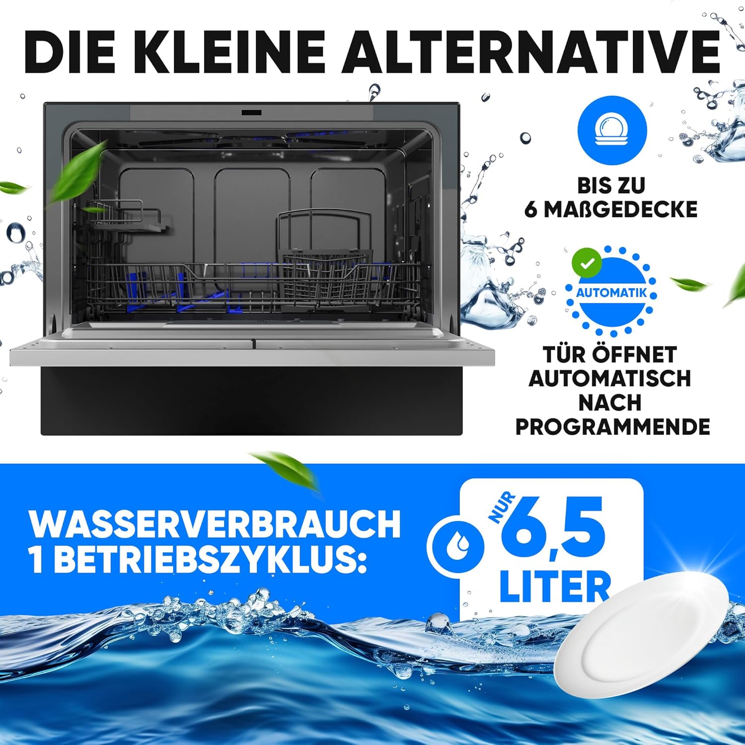 Bomann - Lave-vaisselle compact - design élégant, 6 réglages, 47 dB, TSG7405