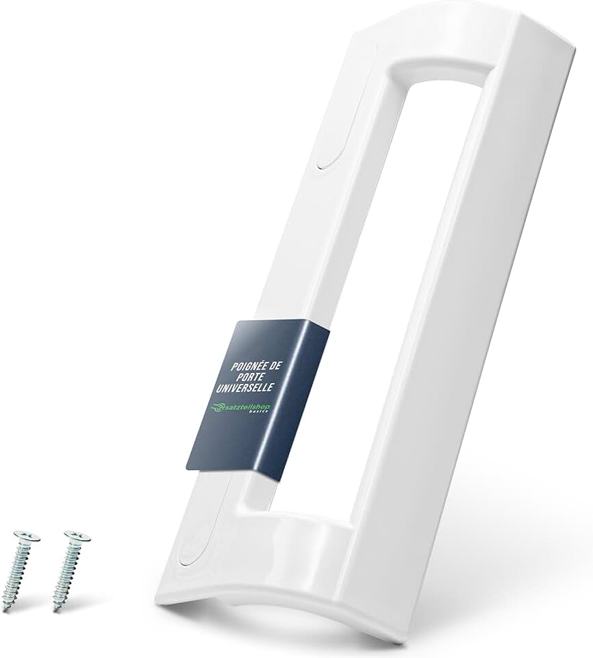 Poignée de porte universelle - blanc, 200x70mm, fixation 82-163mm, compatible Bosch Siemens