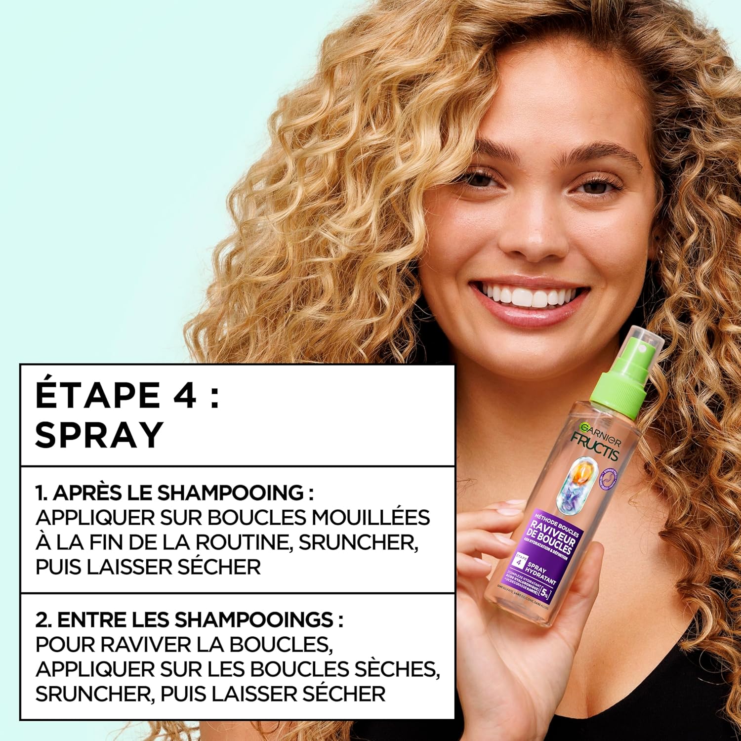 Garnier - Fructis Méthode Boucles - shampoing & spray - acide hyaluronique, karité, hydratant boucles