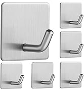 JS Lot de 6 crochets adhésifs pour serviette de bain sans perçage