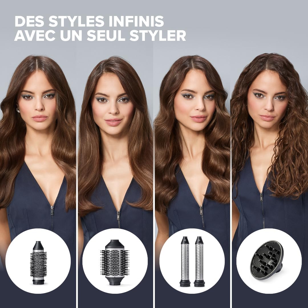 Bellissima - Prodigy Deluxe - Brosse soufflante 5-en-1 - Brushing, lissage, boucles, diffuseur, accessoire céramique