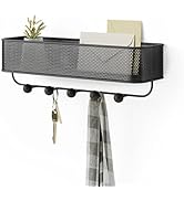 Umbra Estique Porte-Clés avec Corbeille à Courrier Organisateur Mural Multifonctionnel avec 5 Crochets