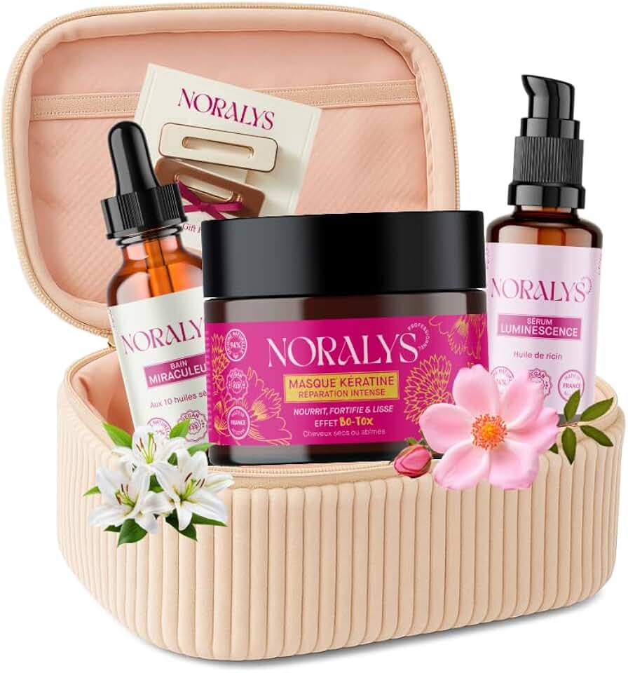 Coffret beauté femme – routine cheveux nourrissante – masque, huile, soin – idée cadeau original – soins complets cheveu